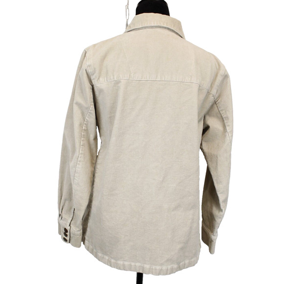 Bill Blass Women Corduroy Blazer Jacket Size L Stretch Cream Button Front Pocket - Picture 3 of 13